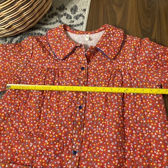 Red Floral Quilted House Coat Robe - Picture 6 of 10